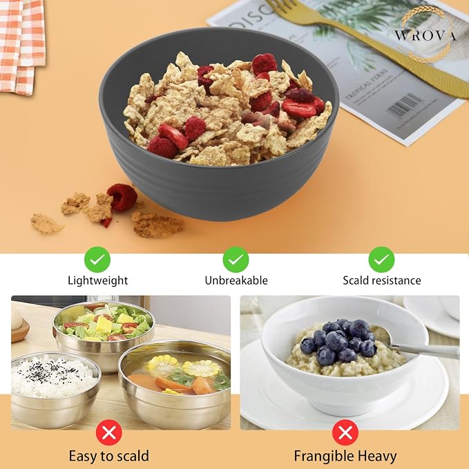 Wheat Straw Bowl Sets for Camping, Microwave and Dishwasher Safe Bowls - Image 4