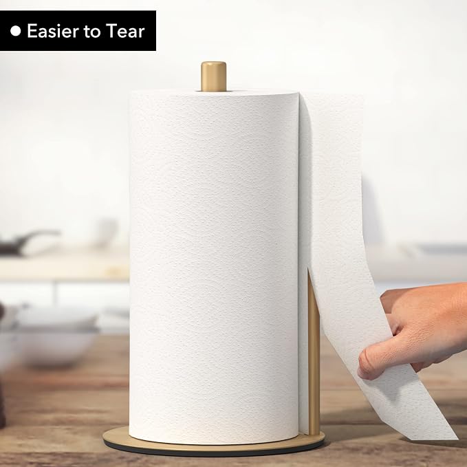 Paper Towel Holder Gold, Premium Stainless Steel Kitchen Roll Dispenser - Image 3