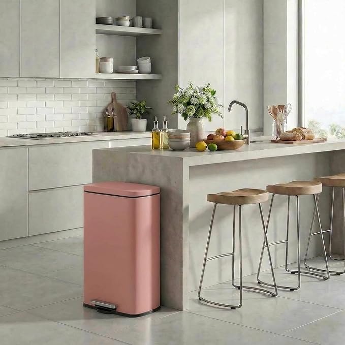 8 Gal Kitchen Trash Can, 30L Recycling or Garbage Bin, Brushed Stainless Steel - Image 7