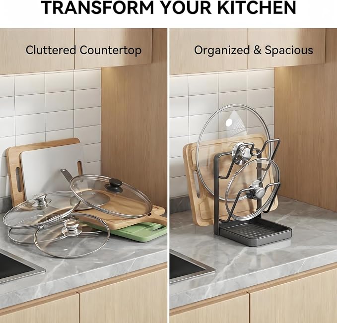 Lispin Kitchen Pot Lid Storage Rack, Pot Lid Holder - Image 7
