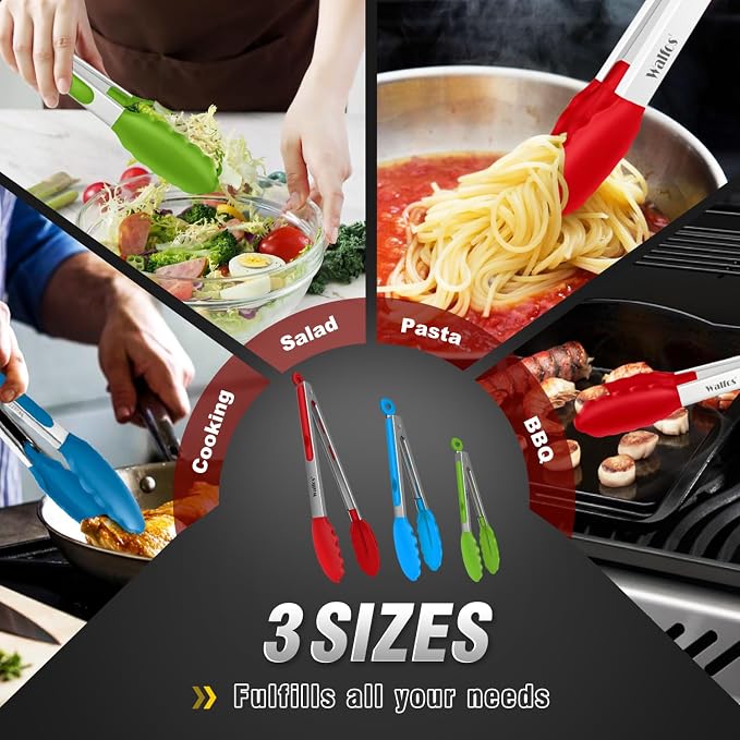 Walfos Silicone Tongs for Cooking - Image 7