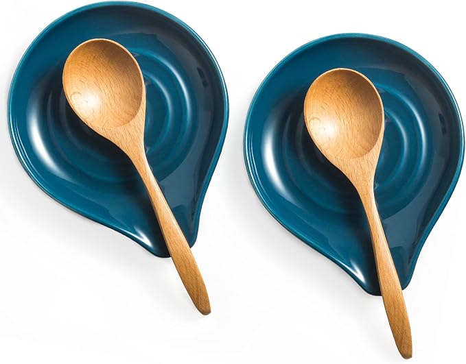 LAUCHUH Spoon Rest for Stove Top, Ceramic Spoon Holder for Kitchen Counter by LAUCHUH
