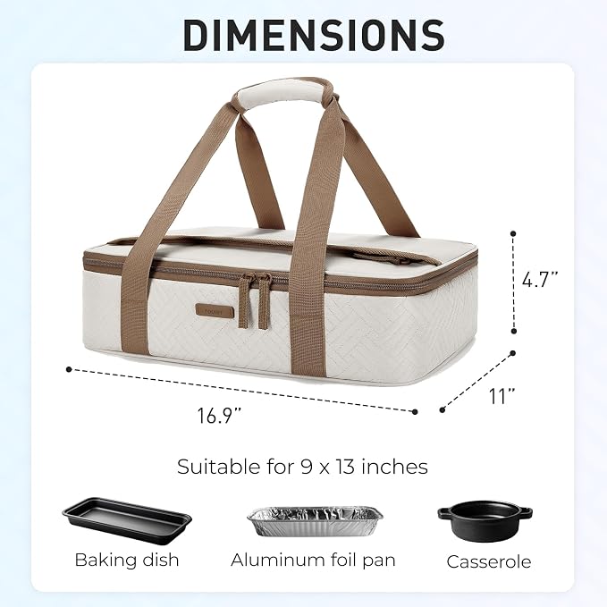 TOURIT Food Warmer Heated Casserole Carrier Electirc 12V 110V Portable Food - Image 2
