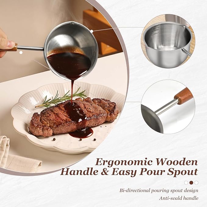 Butter Warmer Pot, 500ml Small Sauce Pan - Image 4