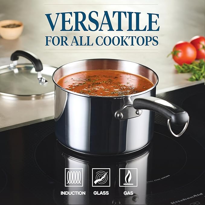 Farberware Brilliance Stainless Steel Cookware Set, 10 Piece Pots and Pans Set - Image 3