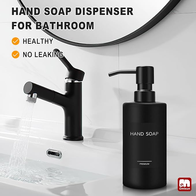 GMISUN Black Soap Dispenser, Hand Soap Dispenser Bathroom, Hand and Dish - Image 5