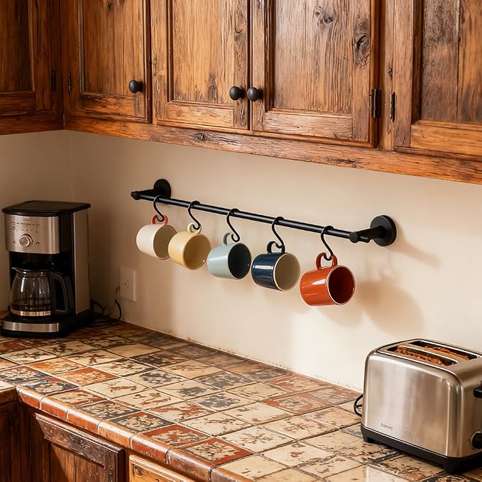 NEWRAIN Pot Rack Wall Mounted, 21 inch Hanging Pot and Pan Hanger, Stainless - Image 3