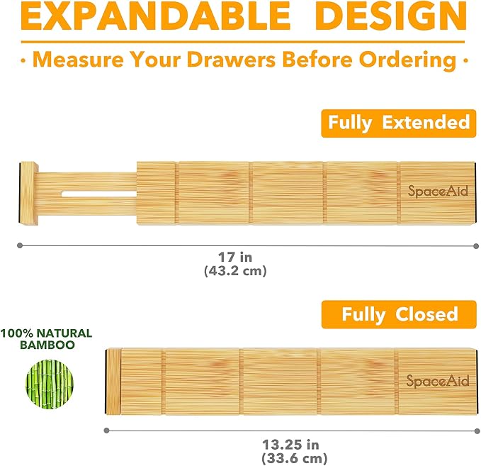 SpaceAid Bamboo Drawer Dividers - Image 6