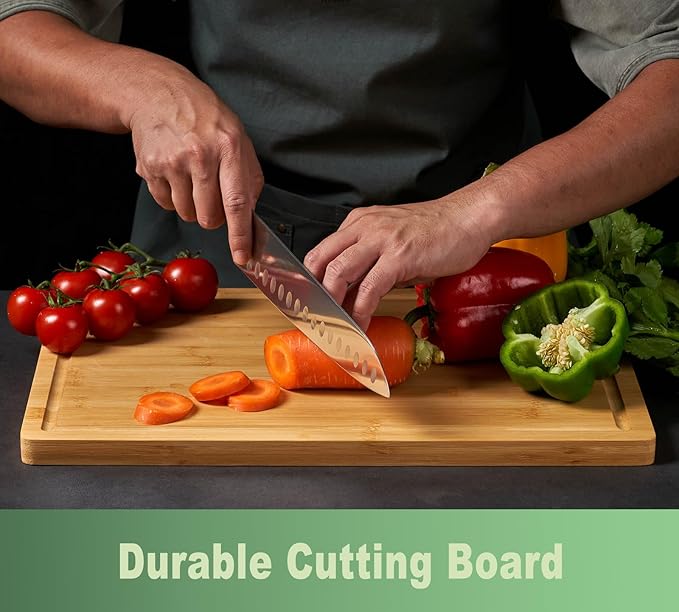 Bamboo Cutting Board for Kitchen, Wooden Chopping Block - Image 2