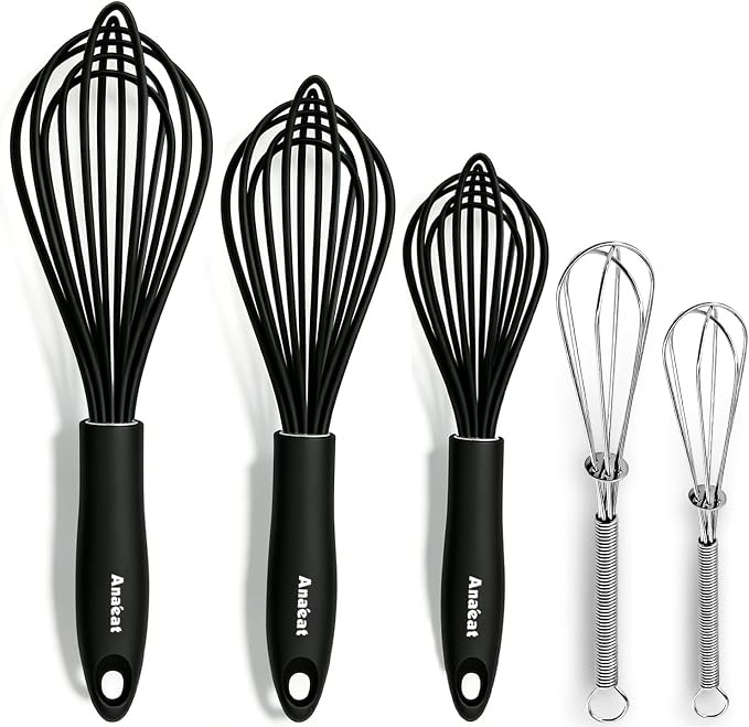 Anaeat Kitchen Whisk Set of 5, Egg Beater Milk ​Blender by Anaeat