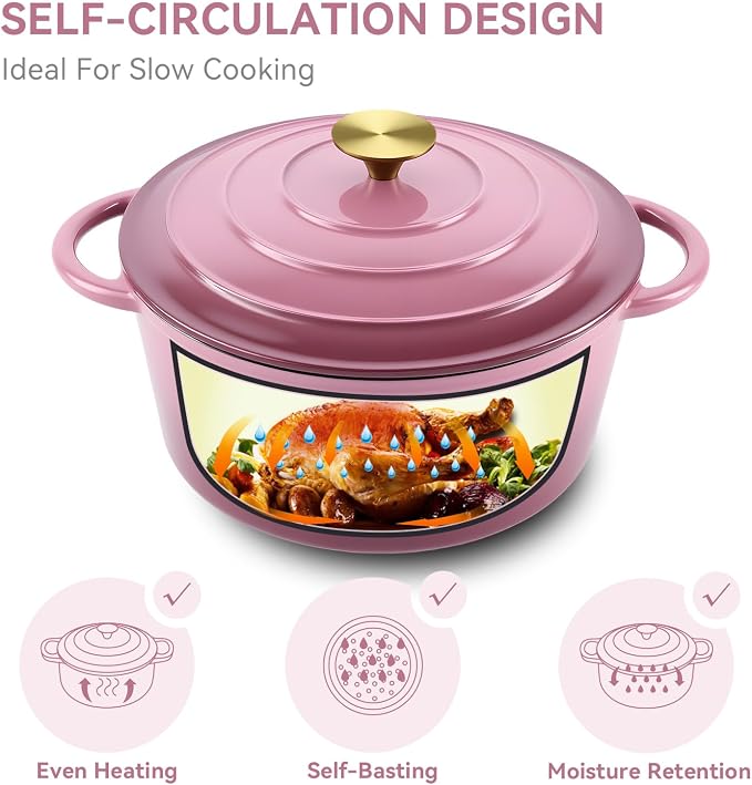 Miereirl 6 Quart Enameled Dutch Oven Pot - Image 7