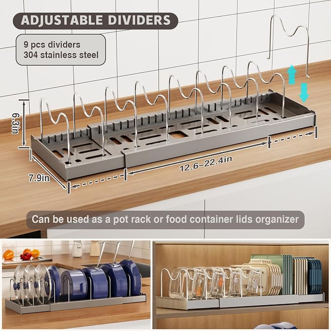 Magheo Expandable Food Storage Container Lid Organizers - Image 2