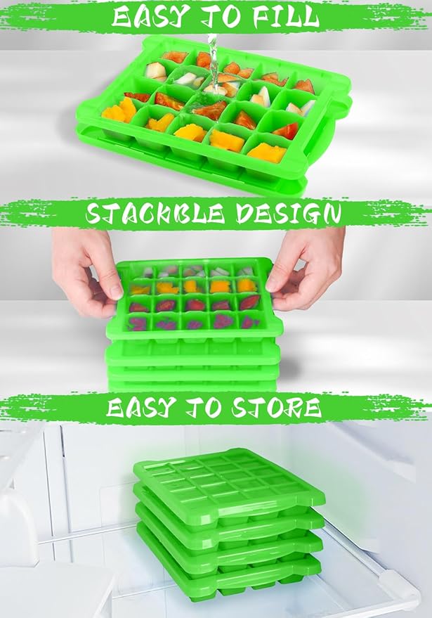 4 Pack Mini Ice Cube Trays for Freezer-Easy Release & Stackable | Small Ice - Image 4