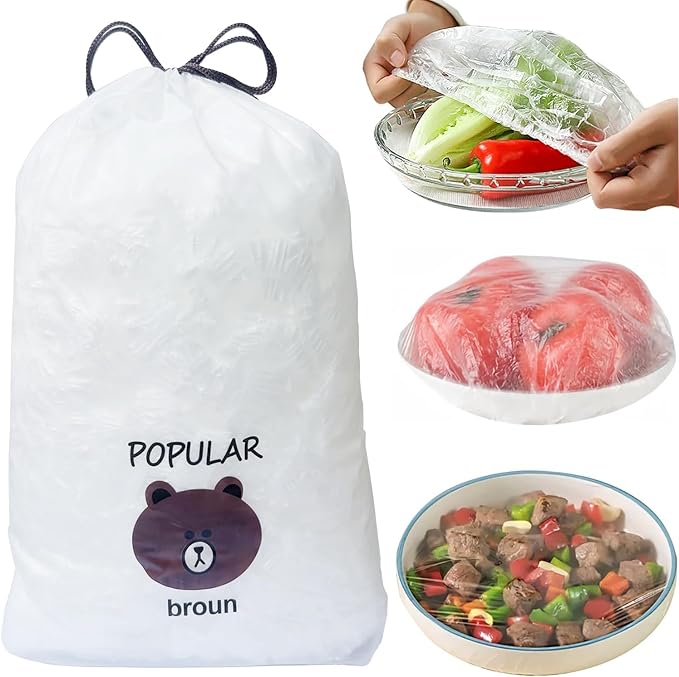 500pcs Plastic Bowl Covers Elastic Reusable Food Covers Outdoor Thickend by Unknown