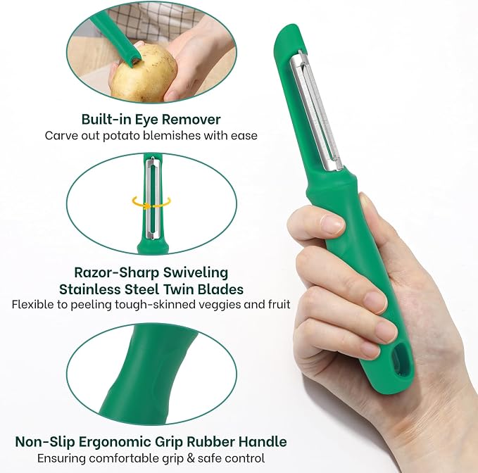 Beneno Swivel Vegetable Peeler, Razor-Sharp Smooth Peeling Potato Peelers - Image 3