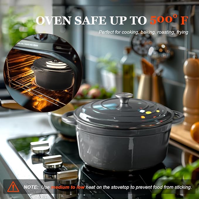 Overmont Enameled Cast Iron Dutch Oven - Image 5