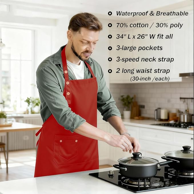 Art Aprons for Painting Pottery Ceramics, Mens Women Kitchen Cooking Aprons - Image 2