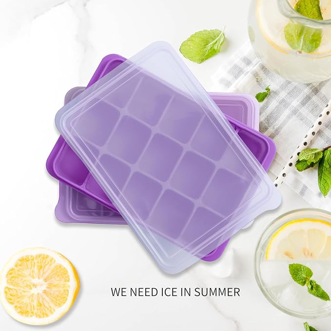 Tvmania Ice Cube Trays Set of 2, Easy Release 15 Flexible Silicone Ice Cube - Image 2