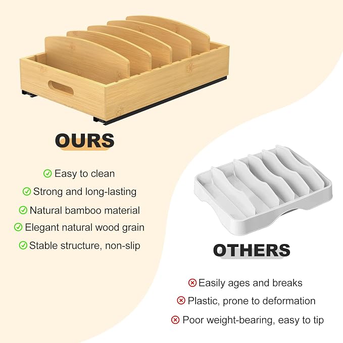 Housolution Pull Out Food Container Lid Organizer - Image 7