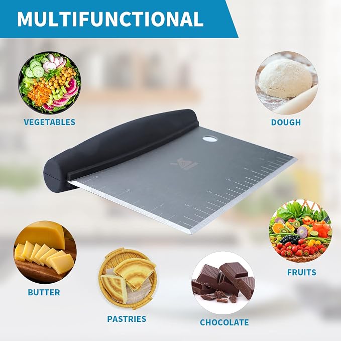 MSY BIGSUNNY Dough Scraper Baking Pastry Cutter Good Grip Pastry Scraper - Image 5