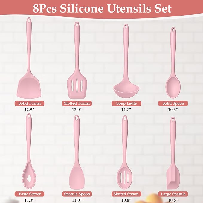 LIANYU Kitchen Silicone Utensils Set, Heat Resistant Kitchen Gadgets Include - Image 2
