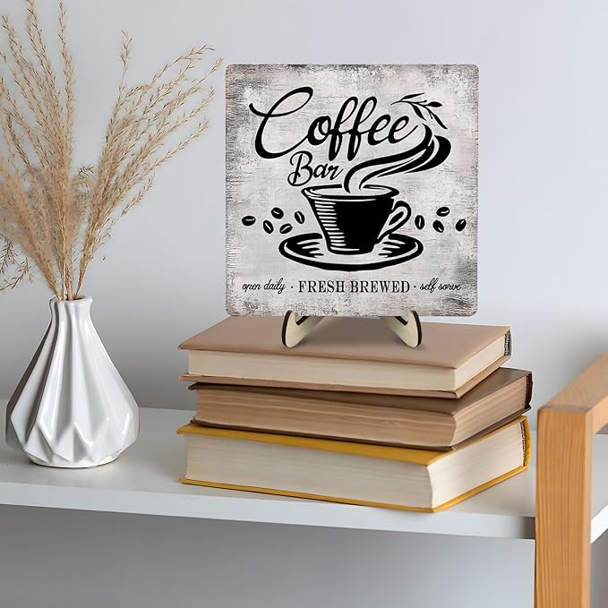 Vintage Coffee Bar Sign Plaque for Coffee Station, Funny Jave Desk Decor for - Image 4