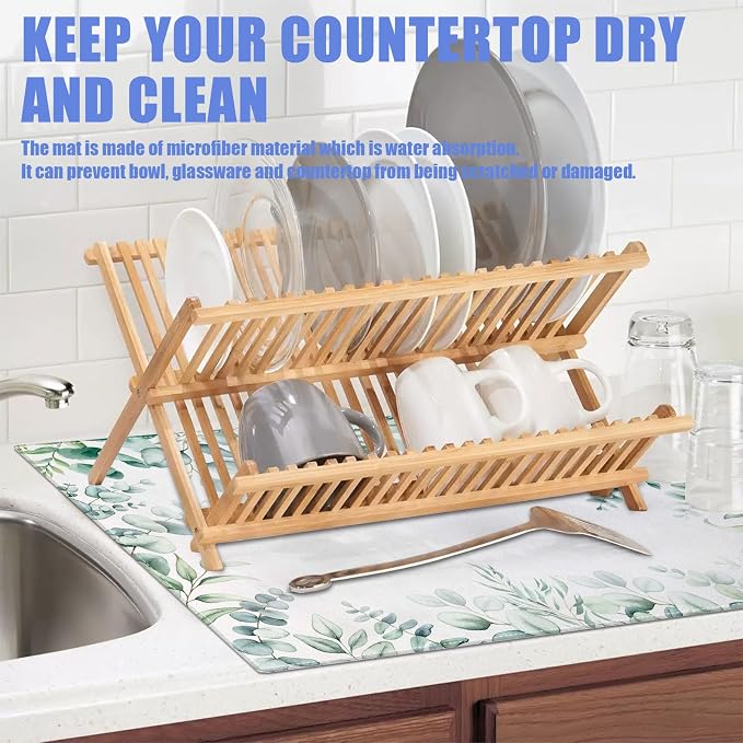 Sage Eucalyptus Dish Drying Mat - Image 5