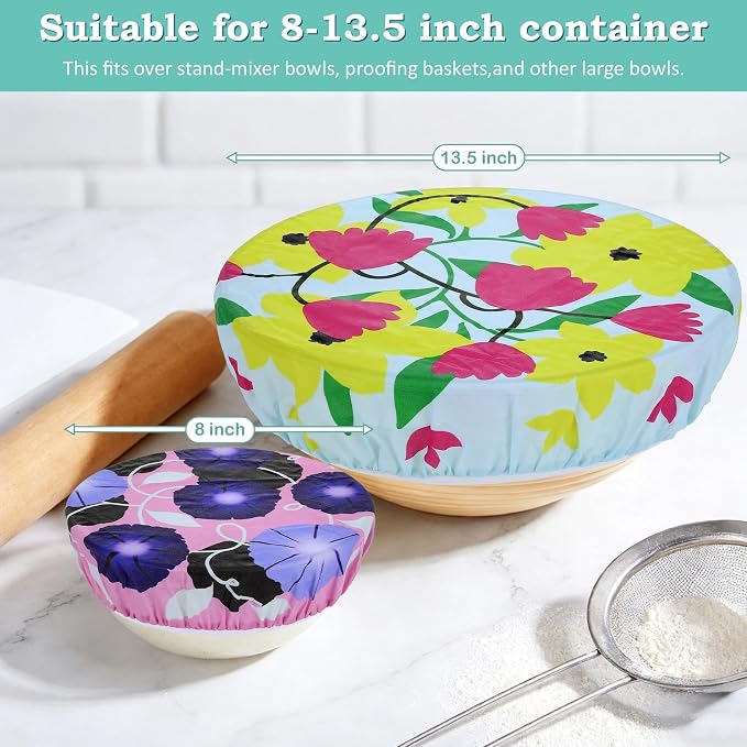 2 Large Reusable Beeswax Bowl Covers - Image 5