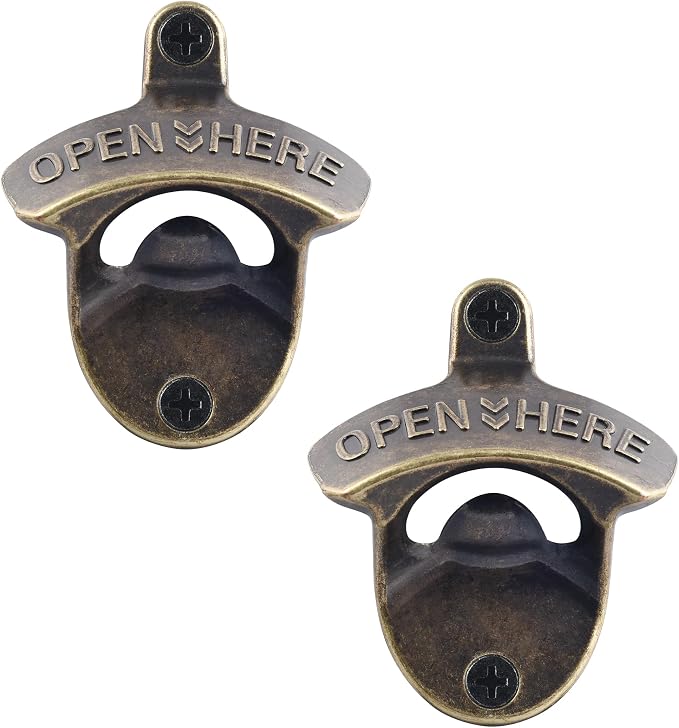 Retro Bottle Opener Wall Mounted, Antique Bronze Table Mounted Beer Cap Opener by Wallmountedbottleopener