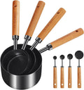 GuDoQi 8Pcs Measuring Cups and Spoons Set, Wooden Handle, Premium Stainless by GuDoQi