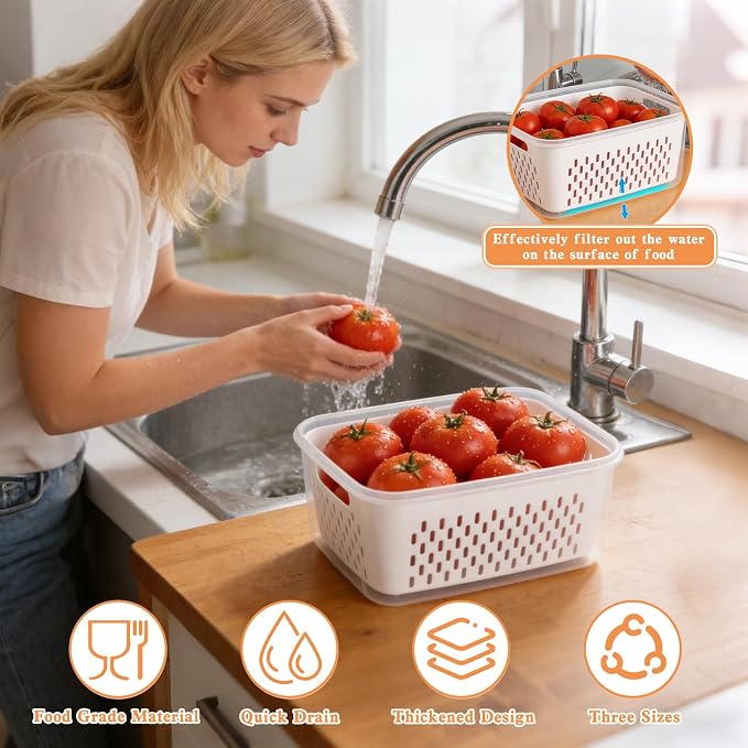 4 in 1 Food Storage Container, Fruit Storage Containers - Image 2