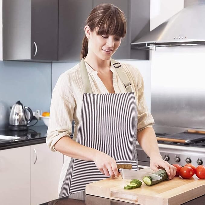 NLUS 2 Pack Kitchen Cooking Aprons, Adjustable Bib Soft Chef Apron - Image 7