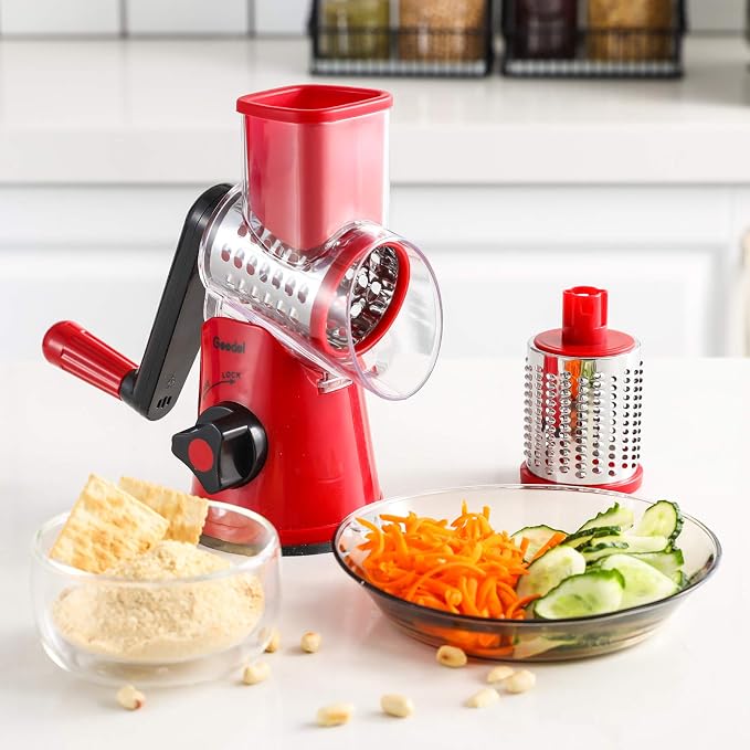 Geedel Rotary Cheese Grater, Kitchen Mandoline Vegetable Slicer - Image 6
