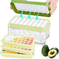 Ice Cube Tray, Ice Tray with Lid and Bin and Ice Scoop, Ice Cube Pop Out Tray by ZZWILLB