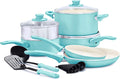 GreenLife Soft Grip Healthy Ceramic Nonstick 12 Piece Cookware Pots and Pans Set by GreenLife