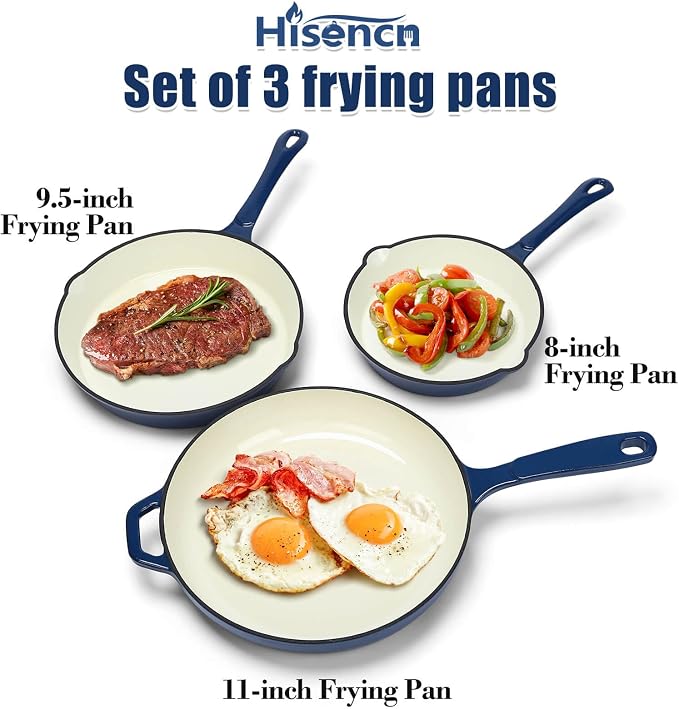 Hisencn Enameled Cast Iron Skillet Set - Image 2