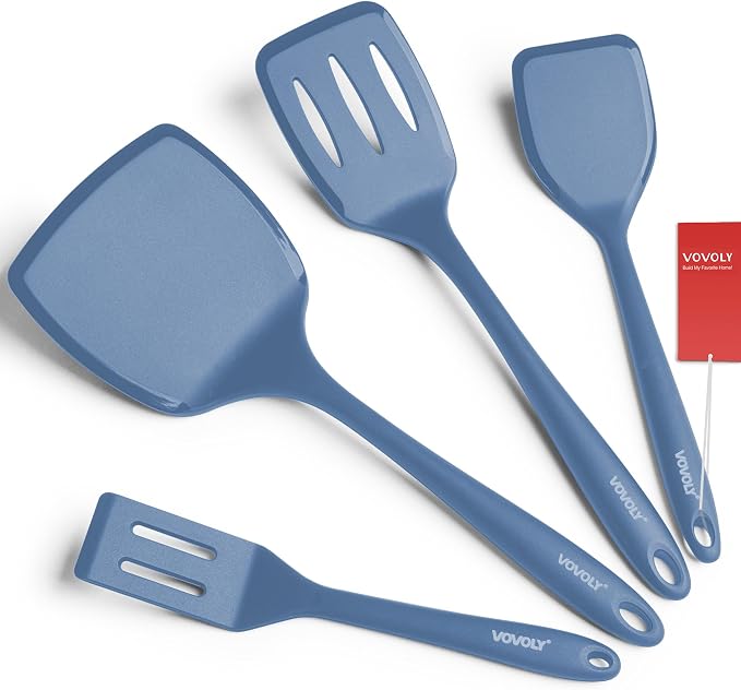 Silicone Spatula Set, 600°F Heat Resistant Silicone Spatula Turner Flipper by VOVOLY