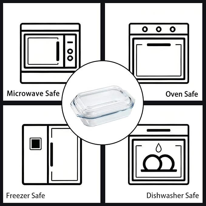 2QT Glass Casserole Dish with Lid, Tempered Glass Baking Dish - Image 9
