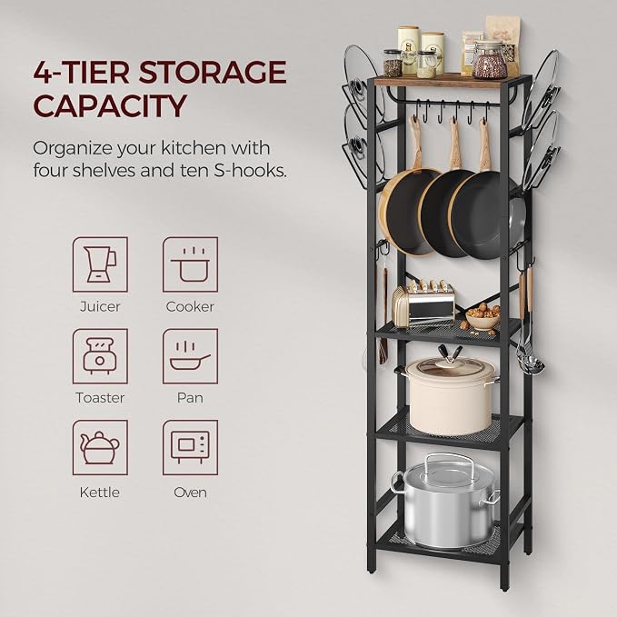 MAHANCRIS 4-Tier Pot Rack, Pots and Pans Organizer - Image 5
