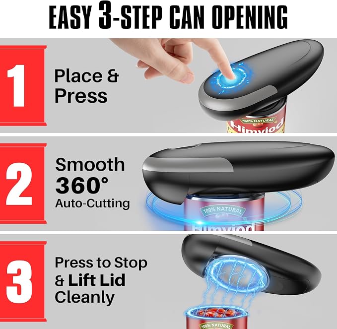 Electric Can Opener, One-Touch Automatic Can Opener - Image 3