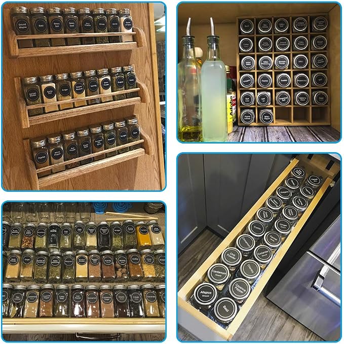 AOZITA 24 Pcs Glass Spice Jars - 4oz Empty Square Spice Bottles Containers - Image 5