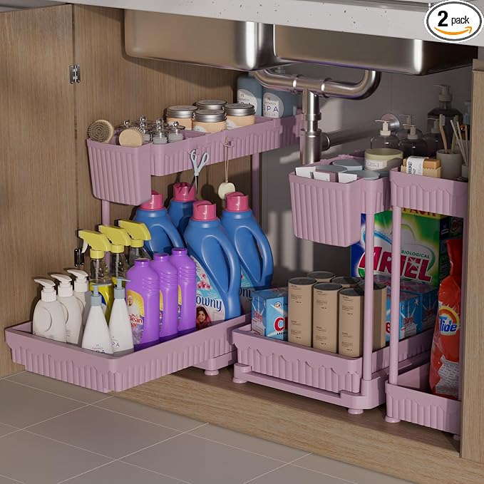 Sevenblue 3 Pack Multi-Purpose Under Sink Organizers and Storage, 2026 L-Shaped by Sevenblue