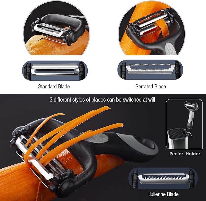 RAXCO Knife Set with Block, 10-Piece Kitchen Knives Stainless Steel, - Image 3