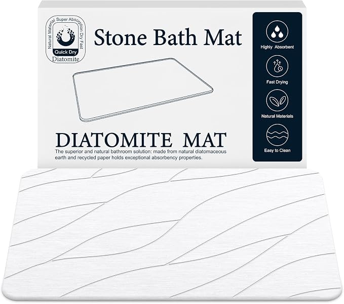 Closefriend Diatomaceous Earth Stone Bath Mat, Quick Dry Non-Slip Super by Closefriend
