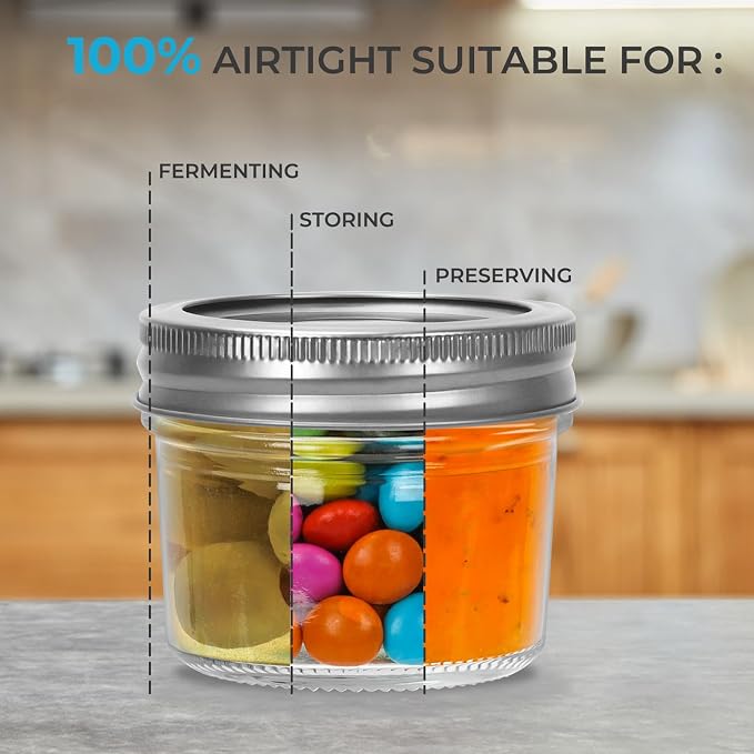 Eathtek Small Mason Jars 8 Pack, 4oz/120ml Mini Canning Jars - Image 3