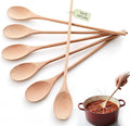 HANSGO 6PCS Wooden Spoons, 14 Inch Long Handle Cooking Spoons by HansGo