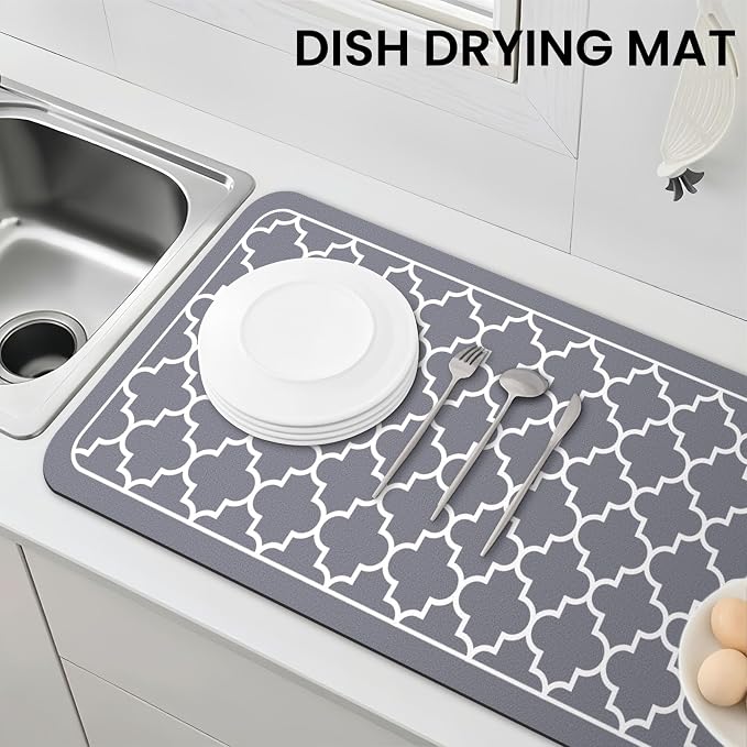 WISELIFE Dish Drying Mat Super Absorbent Drying Mat Large Dish Drying Mats - Image 7