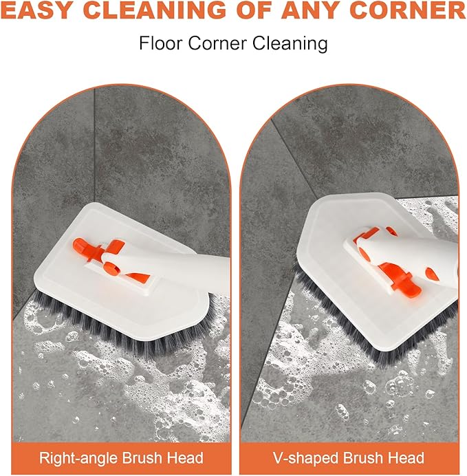 Long Handled Scrub Brush for Shower，3-in-1 Cleaning Brushes - Image 5