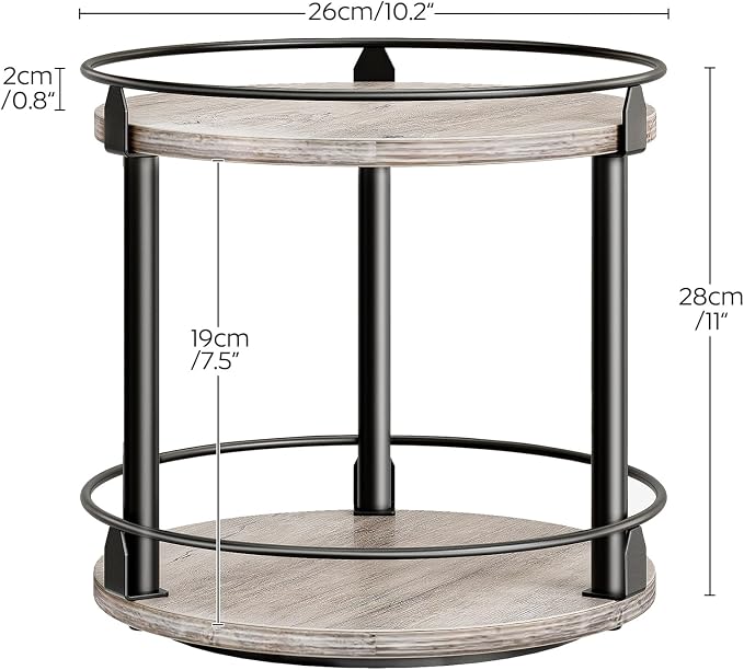YATINEY Lazy Susan Organizer, Rotating Spice Rack, 2 Tier Spice Turntable - Image 7