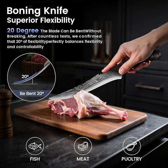 SYOKAMI Brisket Slicing Knife Set, Carving and Boning Knife - Image 4